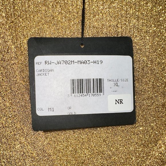 🥳🥂5 X HP🥂🥳 LANVIN METALLIC RIBBED-KNIT CARDIGAN IN GOLD - Picture 10 of 11